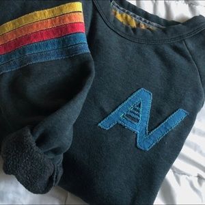 Aviator Nation Rugby Stitch Crew Neck Sweater